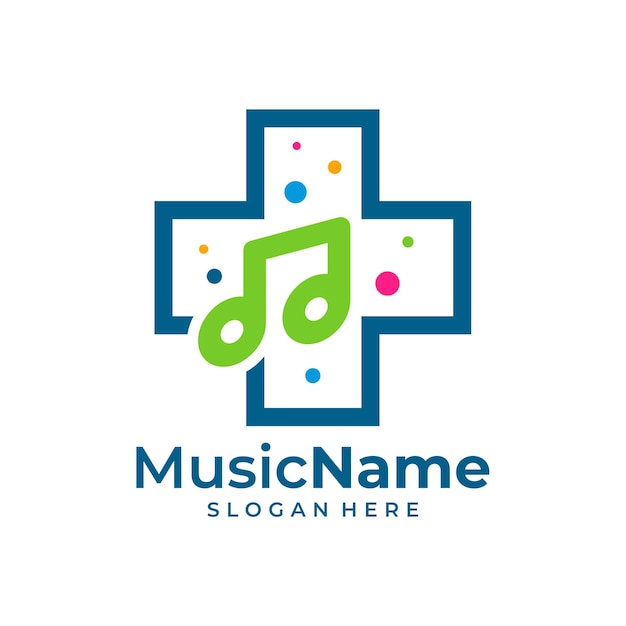 Szablon Projektu Logo Health Music Logo Vector Music Plus