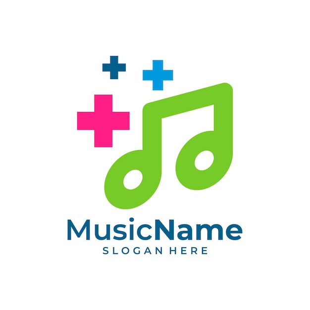 Szablon Projektu Logo Health Music Logo Vector Music Plus