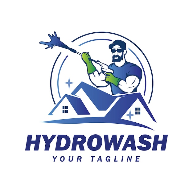 Szablon projektu logo Hydrowash Elegancki projekt logo mycia ciśnieniowego