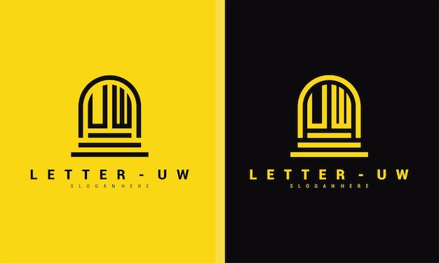 Szablon Projektu Logo Ikona Litery Uw Wektor Premium Wektor Premium