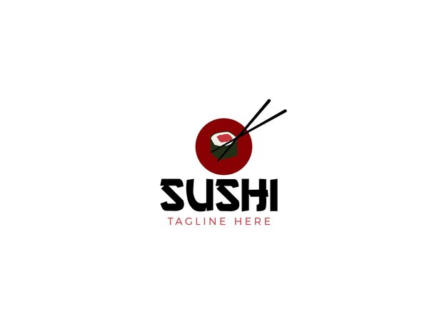 Szablon Projektu Logo Japońskie Owoce Morza I Sushi.