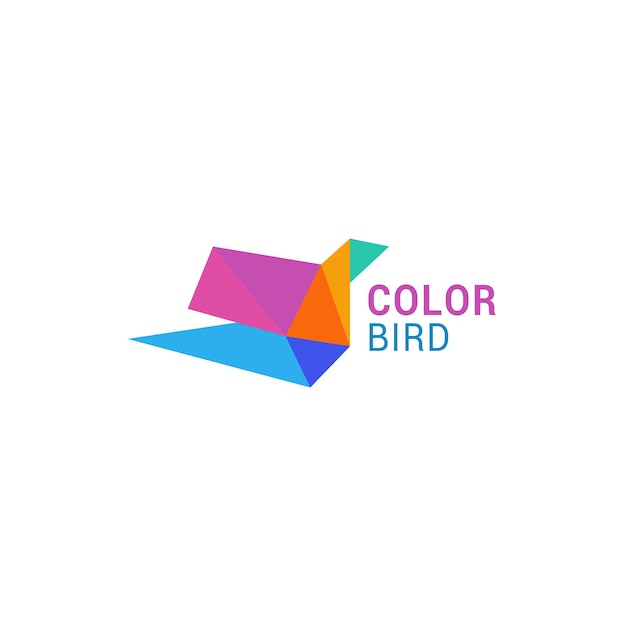 Plik wektorowy szablon projektu logo kolorowy ptak