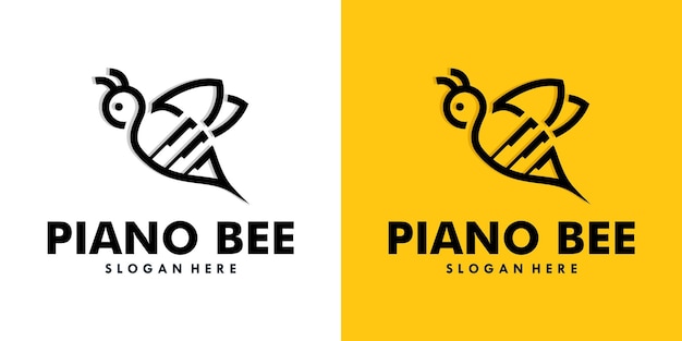 Szablon Projektu Logo Koncepcji Piano Bee