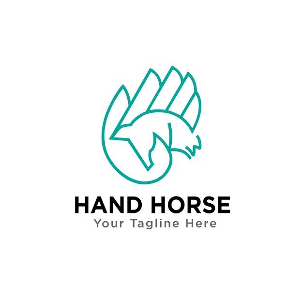 Plik wektorowy szablon projektu logo konia ręki