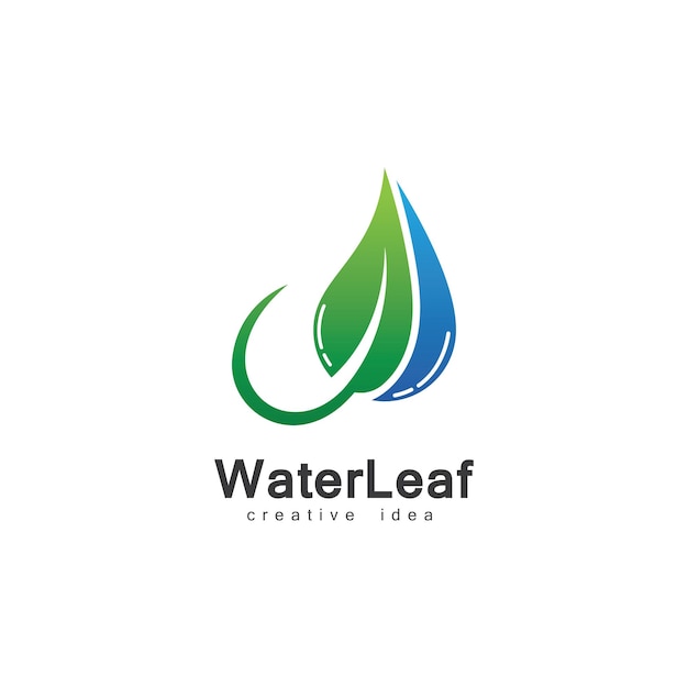 Szablon Projektu Logo Kreatywnego Upuszczania Wody I Liści