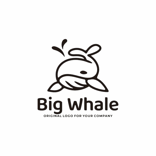 Szablon Projektu Logo Kreatywnych Unikalny Duży Wieloryb.