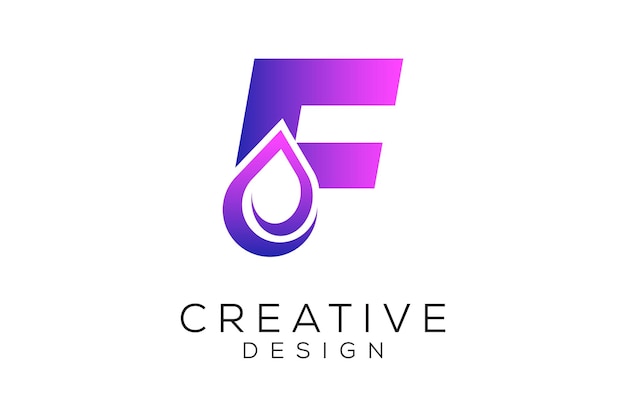 Szablon projektu logo kropli litery F