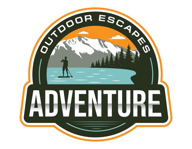 Plik wektorowy szablon projektu logo lake circle adventures