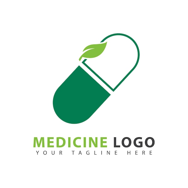 Plik wektorowy szablon projektu logo leków ziołowych w kapsułkach
