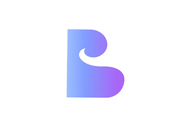 Szablon projektu logo litera b i niebieskie fale