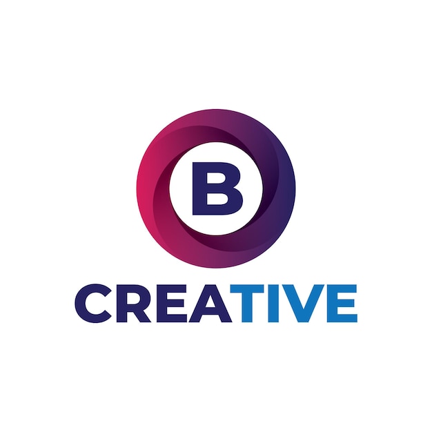 Szablon projektu logo litery B na okrągłym kole gradientowym profesjonalne pomysły na logo Streszczenie Nowoczesne
