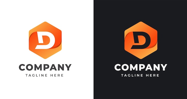 Szablon Projektu Logo Litery D Z Geometrycznym Stylem Kształtu