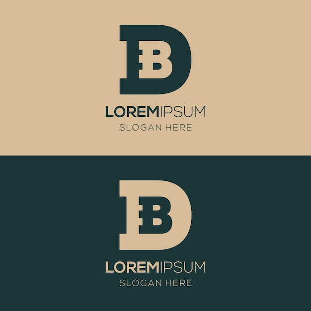 szablon projektu logo litery DB lub BD