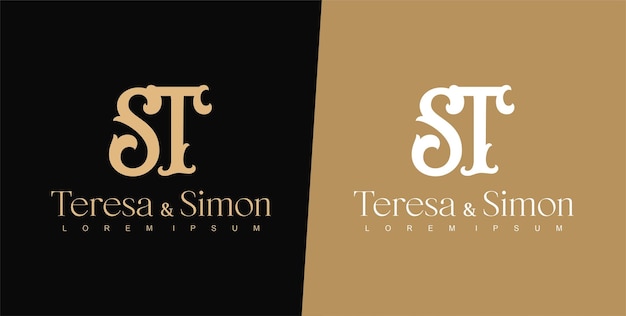 Szablon Projektu Logo Litery T I S ślub Logo Typografia Logo