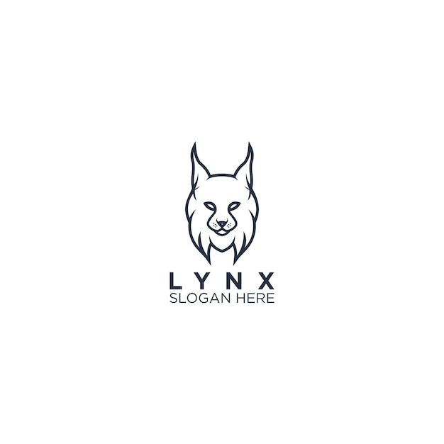 Plik wektorowy szablon projektu logo lynx head line art