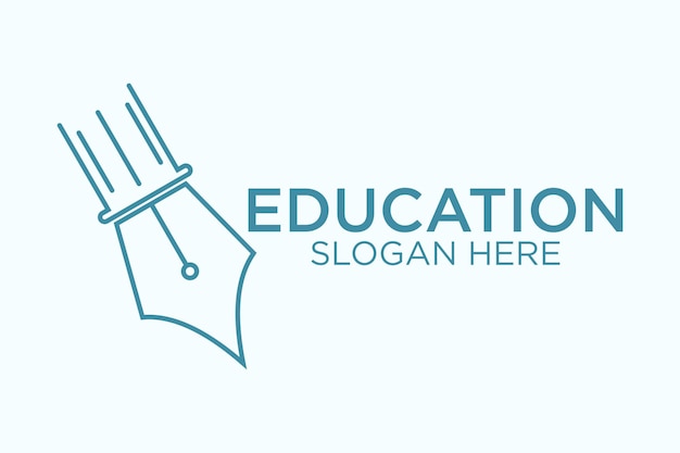 Szablon Projektu Logo Minimalnej Edukacji Koncepcja Pióra Ukończenia Akademii