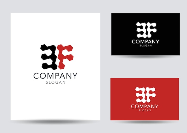 Szablon projektu logo nowoczesnego monogramu początkowej litery ef