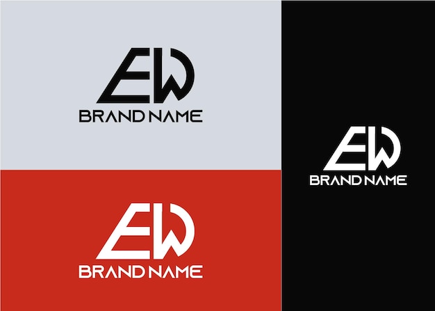 Szablon Projektu Logo Nowoczesnego Monogramu Początkowej Litery Ew