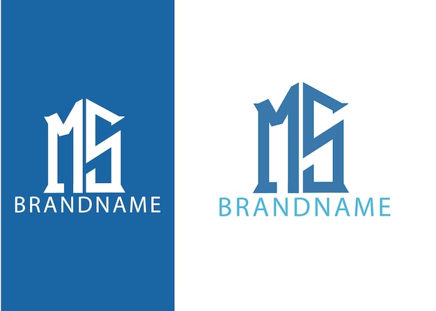 Szablon projektu logo nowoczesnego monogramu początkowej litery ms