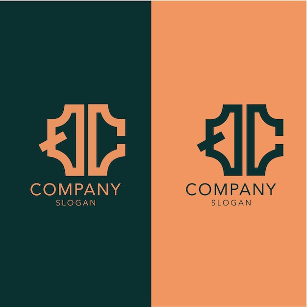 Szablon projektu logo nowoczesnego monogramu początkowej litery qc