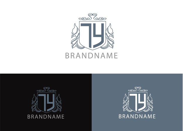 Szablon projektu logo nowoczesnego monogramu początkowej litery ty