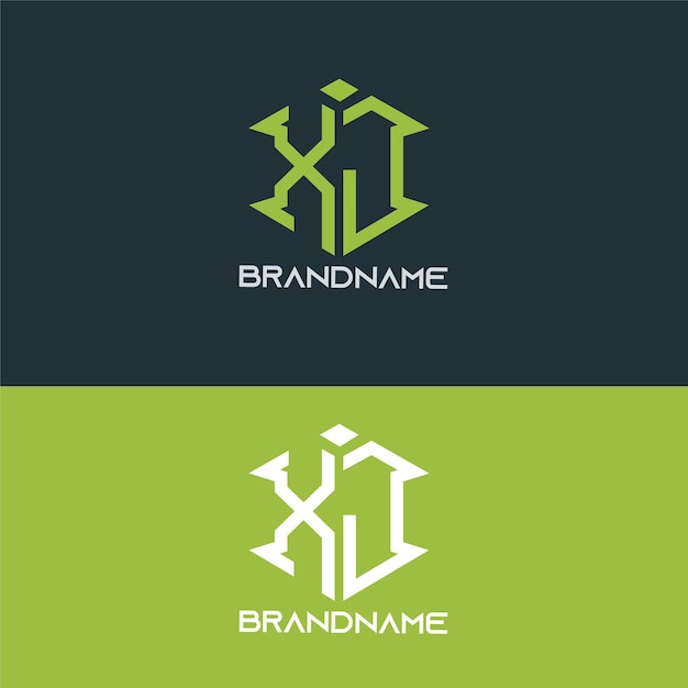 Szablon Projektu Logo Nowoczesnego Monogramu Początkowej Litery Xj