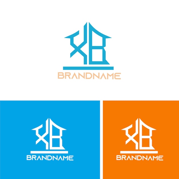 Szablon projektu logo nowoczesny monogram pierwsza litera xb
