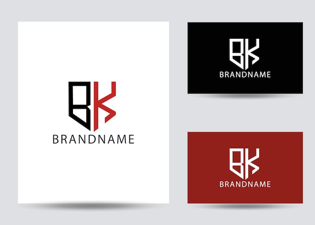 Plik wektorowy szablon projektu logo nowoczesny monogram początkowa litera bk