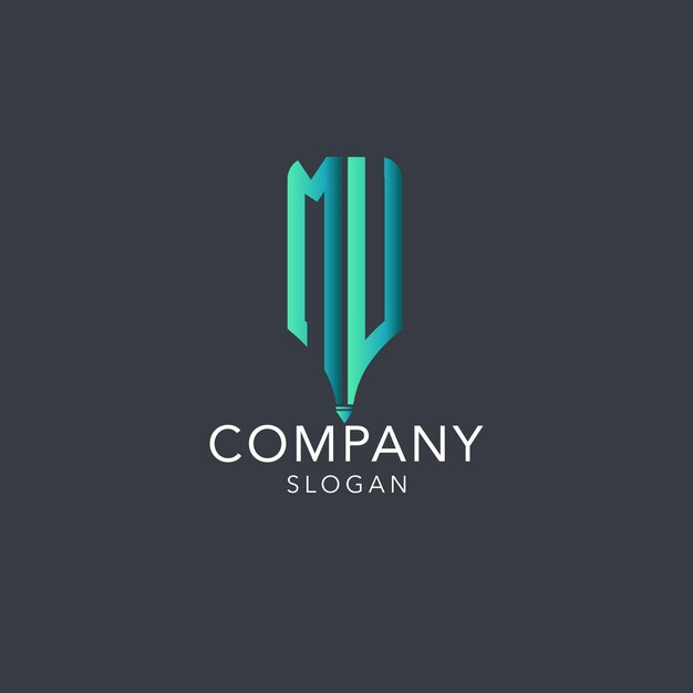 Szablon projektu logo nowoczesny monogram początkowa litera mu
