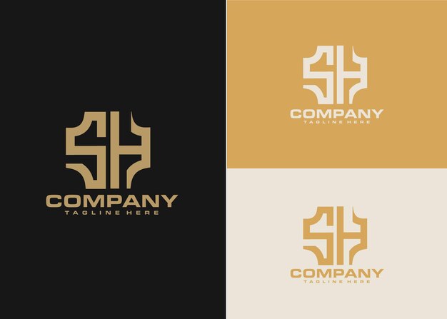 Szablon projektu logo nowoczesny monogram początkowa litera sh