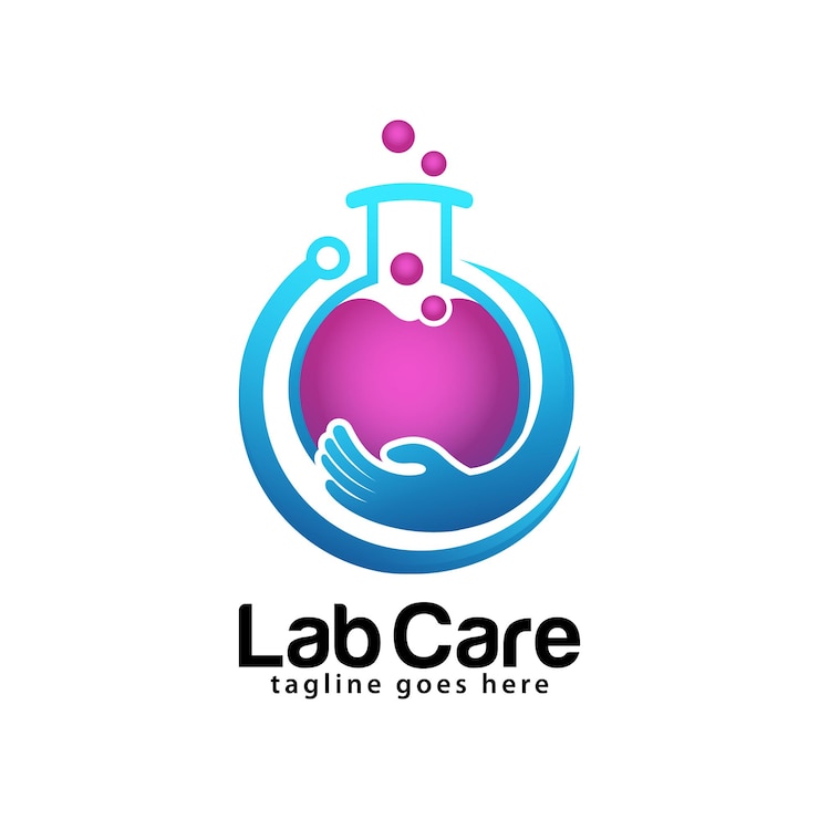 Wektor szablon projektu logo opieki laboratoryjnej