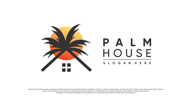 Szablon Projektu Logo Palmiarni Z Koncepcją Kreatywną Premium Wektor