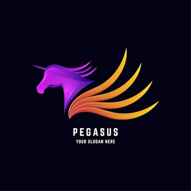 Szablon Projektu Logo Pegasus Z Kolorem Gradientu