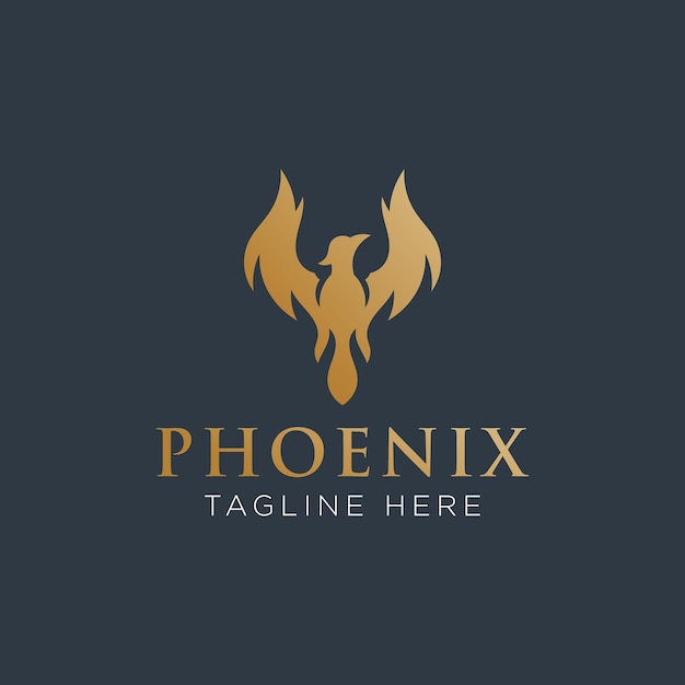 Szablon Projektu Logo Phoenix. Ilustracja Wektorowa