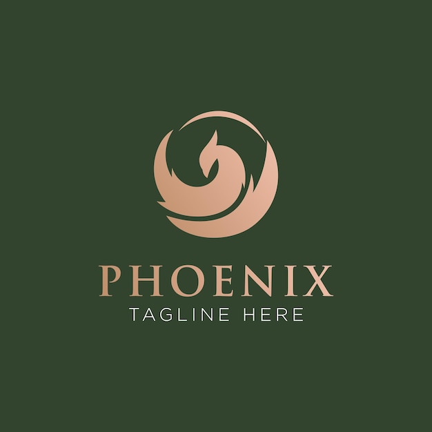 Szablon Projektu Logo Phoenix. Ilustracja Wektorowa