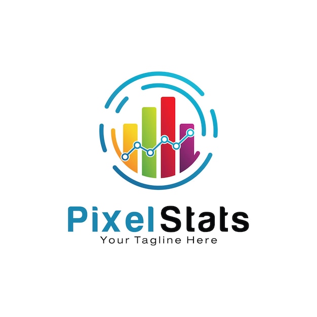 Plik wektorowy szablon projektu logo pixel stats