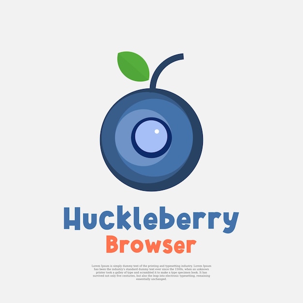 Plik wektorowy szablon projektu logo przeglądarki huckleberry