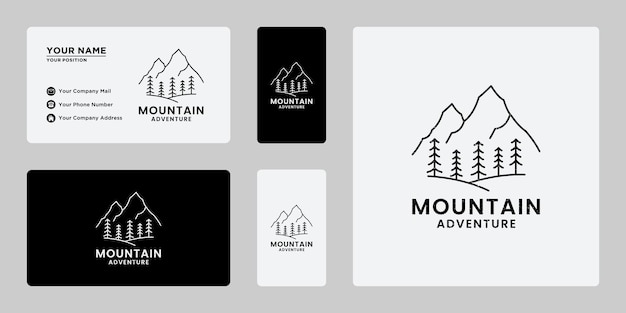 Szablon Projektu Logo Przygody Vintage Mountain Hill