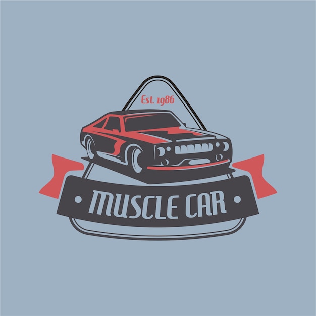 Szablon Projektu Logo Retro Amerykański Muscle Car