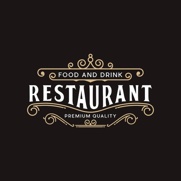 Szablon Projektu Logo Rocznika Restauracja Premium