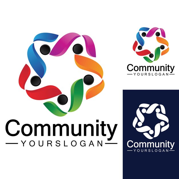 Szablon Projektu Logo Społeczności Dla Zespołów Lub Sieci Grupowych I Projektowanie Ikon Społecznościowych