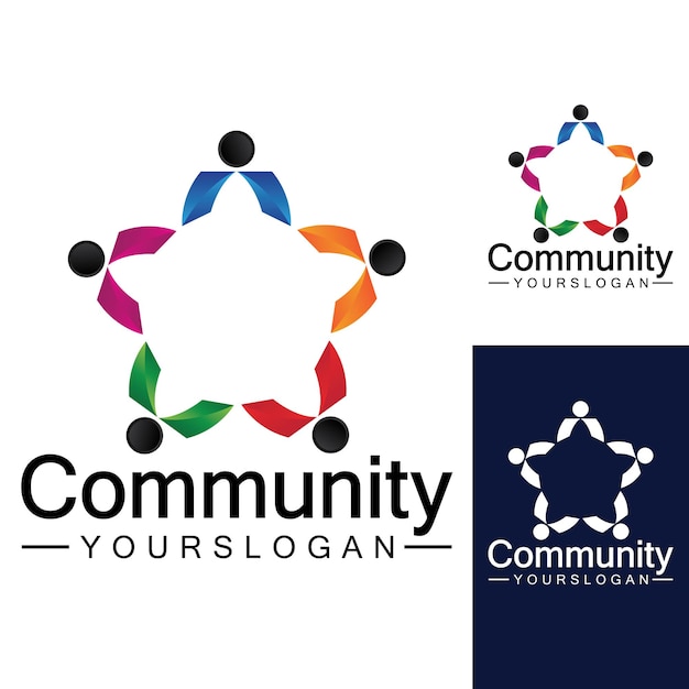 Szablon Projektu Logo Społeczności Dla Zespołów Lub Sieci Grupowych I Projektowanie Ikon Społecznościowych