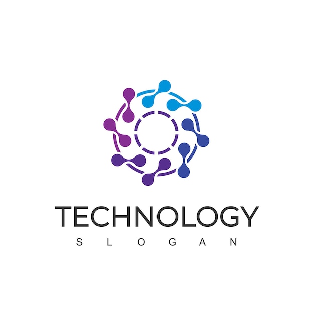 Szablon Projektu Logo Technologii Z Symbolem Cząsteczki