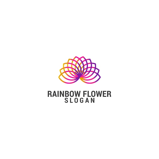 Szablon Projektu Logo Tęczowego Kwiatu Luksusowy Wektor Premium