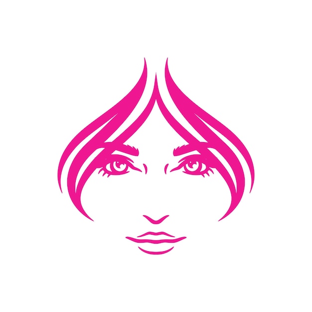 Szablon projektu logo twarz kobiety, Twarz kobiety uroda