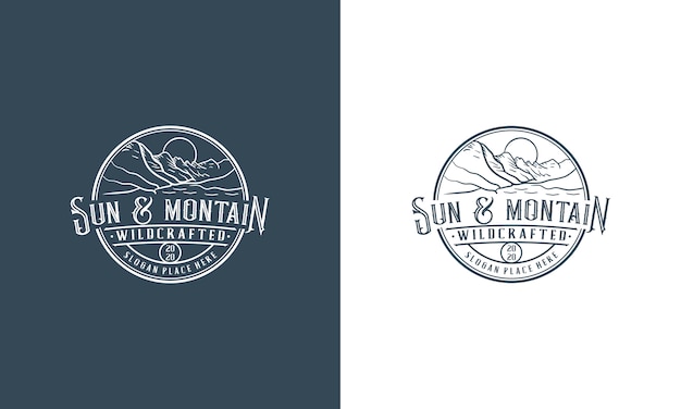 szablon projektu logo vintage mountain adventure