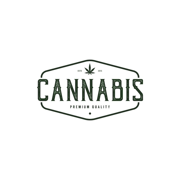 Szablon Projektu Logo Vintage Retro Cannabis Marihuana Badge Label