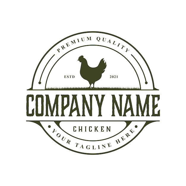 Szablon Projektu Logo Vintage Rustic Chicken