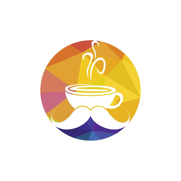Szablon Projektu Logo Wektor Kawy Wąsy Koncepcja Logo Kreatywnych Kawiarni