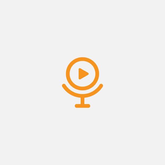 Szablon projektu logo wektor podcast wideo. Koncepcja logo cyfrowego podcastu wideo